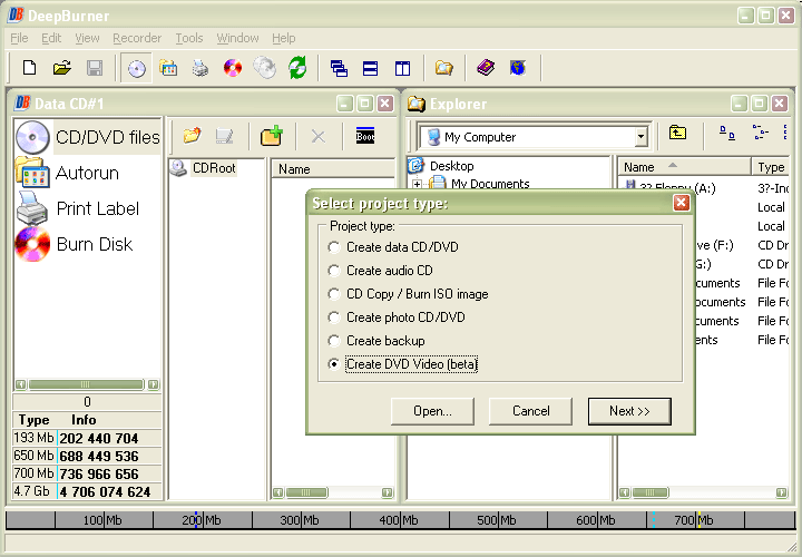 Screenshot of DeepBurner Pro